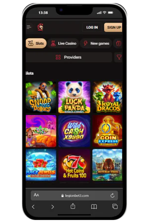 Opening Legionbet official site in Safari on iPhone