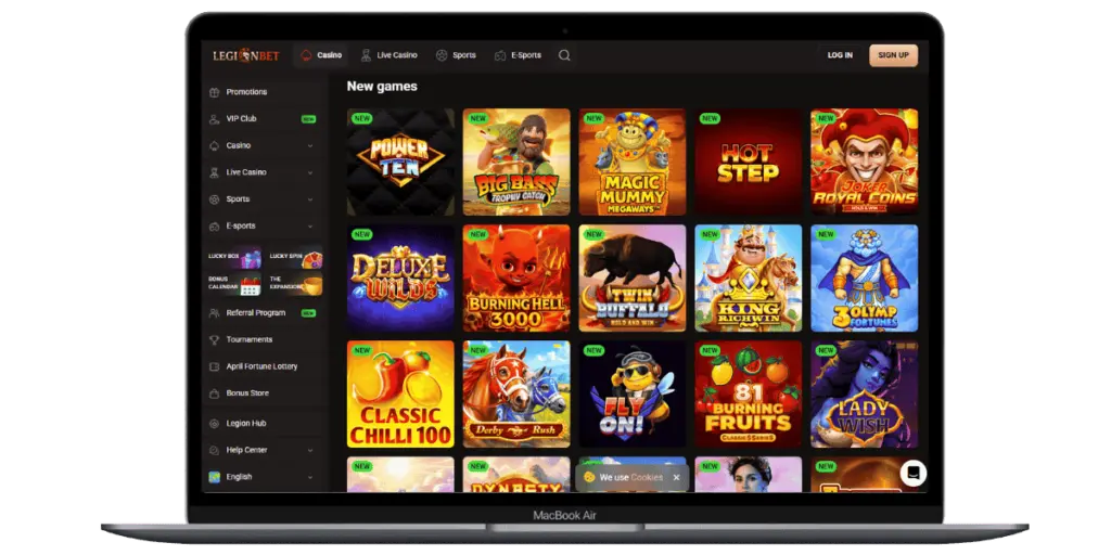 LegionBet online slots section
