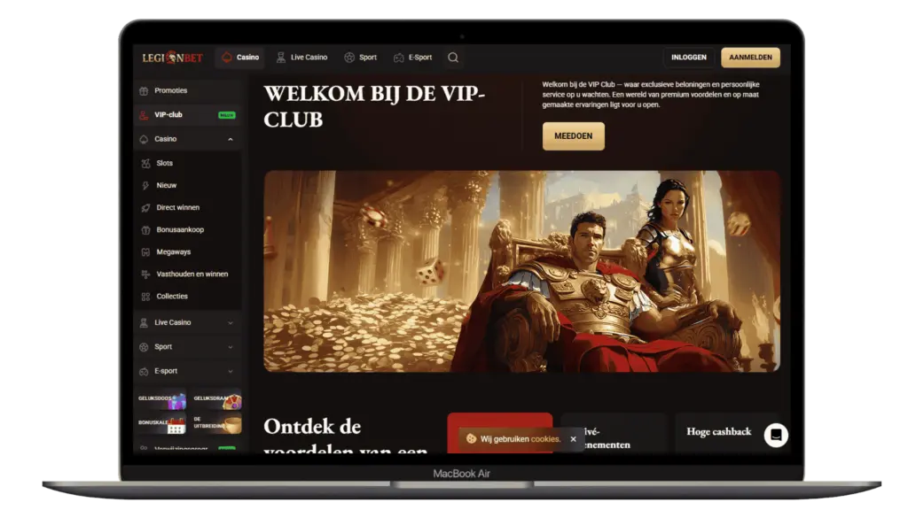 LegionBet VIP-niveaus variëren