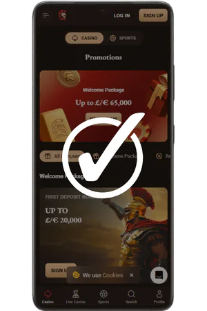 Legionbet app successfully installed and open on Android