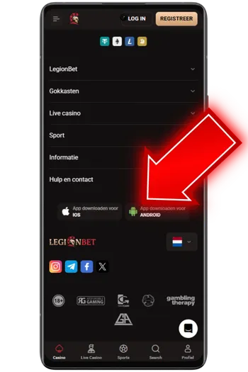 Zoek en Tik op de Downloadknop